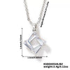 Wholesale Women's Bridal Jewelry Geometric Square Frame Zircon Necklace Copper Glass Stainless Steel O Chain Electroplating