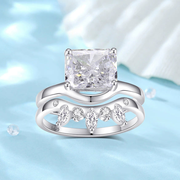 Wholesale Women's Bridal Ring 925 Silver Ushaped Geometric Electroplated