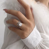 Wholesale Women's Bridal Ring 925 Silver Ushaped Geometric Electroplated