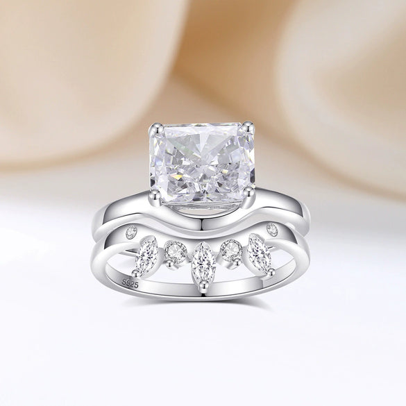 Wholesale Women's Bridal Ring 925 Silver Ushaped Geometric Electroplated