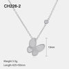 Wholesale Women's Butterfly And Zodiac Pattern Diamondencrusted Electroplated Titanium Steel And Stainless Steel Oshaped Chain Necklace Jewelry