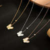 Wholesale Women's Butterfly And Zodiac Pattern Diamondencrusted Electroplated Titanium Steel And Stainless Steel Oshaped Chain Necklace Jewelry