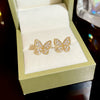 Wholesale Women's Butterfly Diamond Stud Earrings In Copper Material With Niche Minimalist Style