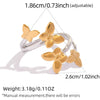 Wholesale Women's Butterfly Open Rings Stainless Steel Pvd Furnace Vacuum Real Gold Plating