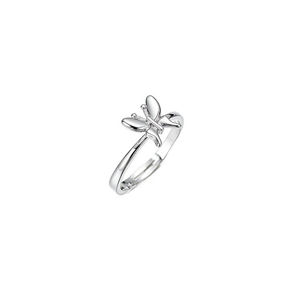 Wholesale Women's Butterfly Pattern Copper Electroplated Ring