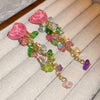 Wholesale Women's Butterfly Tassel Earrings Silver Needle Full Diamond Animals Style