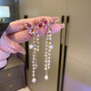 Wholesale Women's Butterfly Tassel Earrings Silver Needle Full Diamond Animals Style