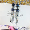 Wholesale Women's Butterfly Tassel Earrings Silver Needle Full Diamond Animals Style