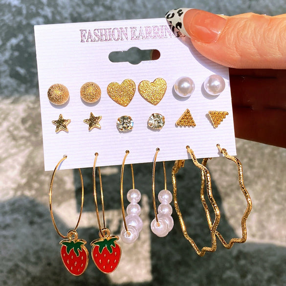 Wholesale Women's Cartoon Animal Style Alloy And Stainless Steel Geometric Carved Snake Shaped Butterfly Earrings Set