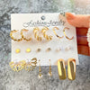 Wholesale Women's Cartoon Animal Style Alloy And Stainless Steel Geometric Carved Snake Shaped Butterfly Earrings Set