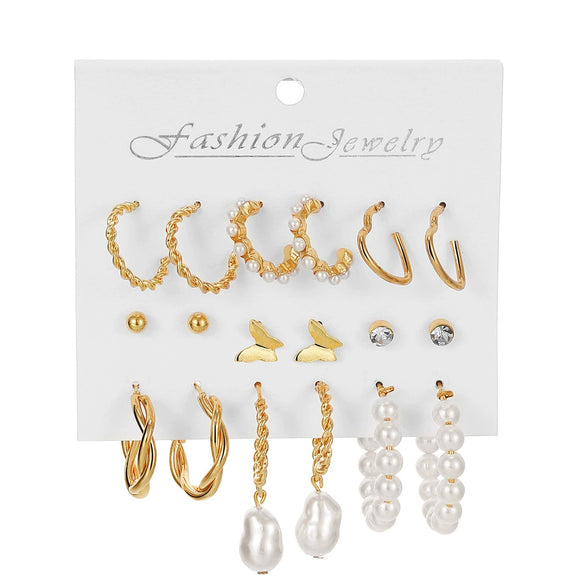 Wholesale Women's Cartoon Animal Style Alloy And Stainless Steel Geometric Carved Snake Shaped Butterfly Earrings Set