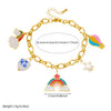 Wholesale Women's Cartoon Minimalist Stainless Steel Electroplated Jewelry Set With Heart Shape Pendant Featuring Stars Sun And Moon Clouds And Universe Patterns