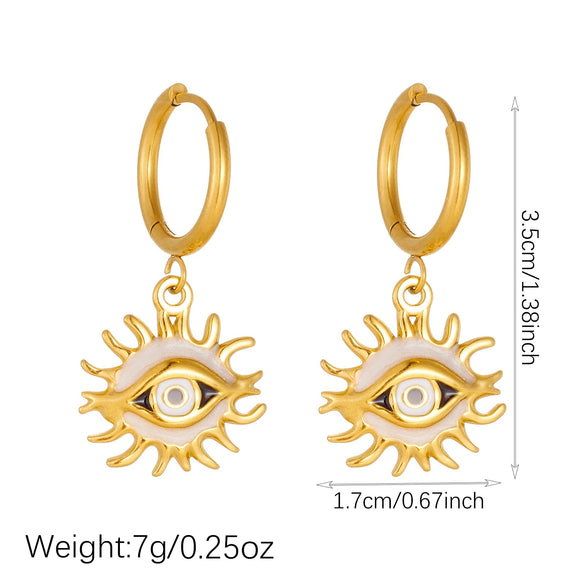 Wholesale Women's Cartoon Style Devil Eye Stainless Steel Electroplated Earrings
