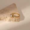 Wholesale Women's Cartoon Style Round Zircon Six Claw Copper Electroplated Ring