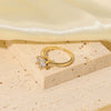 Wholesale Women's Cartoon Style Round Zircon Six Claw Copper Electroplated Ring