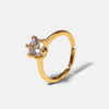 Wholesale Women's Cartoon Style Round Zircon Six Claw Copper Electroplated Ring
