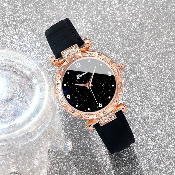 Wholesale Women's Casual Alloy Imitation Leather Belt Quartz Watch With Round Dial