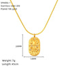Wholesale Women's Casual Constellation Pendant Necklace Gold Plated Titanium Steel Casting Oval Hammer Cross Chain