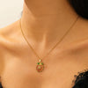 Wholesale Women's Casual Fruit Shape Stainless Steel 18K Real Gold Plated Necklace With Cross Round Chain