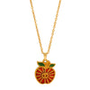 Wholesale Women's Casual Fruit Shape Stainless Steel 18K Real Gold Plated Necklace With Cross Round Chain