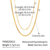 Wholesale Women's Casual Geometric Doublelayer Flat Snake Chain Necklace 18K Real Gold Vacuum Plated Stainless Steel Jewelry