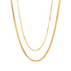 Wholesale Women's Casual Geometric Doublelayer Flat Snake Chain Necklace 18K Real Gold Vacuum Plated Stainless Steel Jewelry