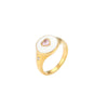 Wholesale Women's Casual Geometric Electroplated Stainless Steel Peach Heart White Diamond Ring Jewelry
