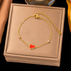 Wholesale Women's Casual Geometric Gourd Titanium Steel Necklace With Real Gold Plating In The Furnace