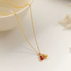 Wholesale Women's Casual Geometric Gourd Titanium Steel Necklace With Real Gold Plating In The Furnace