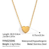 Wholesale Women's Casual Geometric Heart And Fivepointed Star Pendant Necklace In Stainless Steel With 18K Real Gold Pvd Furnace Vacuum Plating