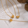 Wholesale Women's Casual Geometric Heart And Fivepointed Star Pendant Necklace In Stainless Steel With 18K Real Gold Pvd Furnace Vacuum Plating