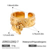 Wholesale Women's Casual Geometric Heart Shape Stainless Steel Polished Electroplated Open Ring Hand Jewelry