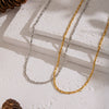 Wholesale Women's Casual Geometric 18K Real Gold Plated Stainless Steel Chain Necklace With Pvd Furnace Vacuum Real Gold Plating