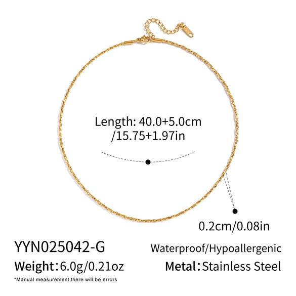 Wholesale Women's Casual Geometric 18K Real Gold Plated Stainless Steel Chain Necklace With Pvd Furnace Vacuum Real Gold Plating