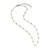Wholesale Women's Casual Geometric Leaf Pattern Stainless Steel Electroplated Necklace With Fortune Gourd Pearl Tassel And Floral Beads