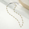 Wholesale Women's Casual Geometric Leaf Pattern Stainless Steel Electroplated Necklace With Fortune Gourd Pearl Tassel And Floral Beads