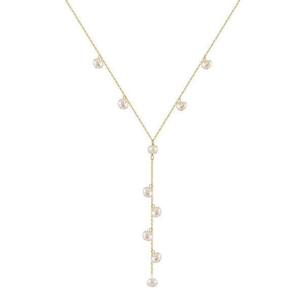 Wholesale Women's Casual Geometric Pearl Pendant Necklace With 925 Silver And Electroplating Cross Chain