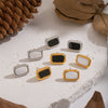 Wholesale Women's Casual Geometric Rectangular Stainless Steel Earrings With Pvd Furnace Vacuum Real Gold Plating