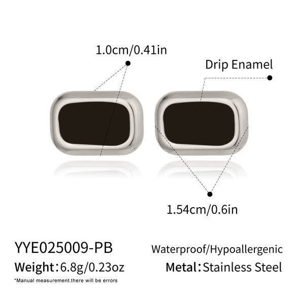 Wholesale Women's Casual Geometric Rectangular Stainless Steel Earrings With Pvd Furnace Vacuum Real Gold Plating