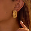 Wholesale Women's Casual Geometric Stainless Steel Earrings With Pvd Furnace Vacuum Real Gold Plating
