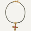 Wholesale Women's Casual Geometric Stainless Steel Electroplated Cross Pendant Necklace