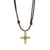 Wholesale Women's Casual Geometric Stainless Steel Electroplated Cross Pendant Necklace