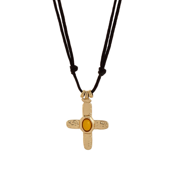 Wholesale Women's Casual Geometric Stainless Steel Electroplated Cross Pendant Necklace