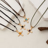 Wholesale Women's Casual Geometric Stainless Steel Electroplated Cross Pendant Necklace