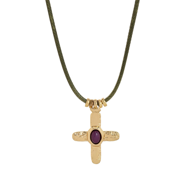 Wholesale Women's Casual Geometric Stainless Steel Electroplated Cross Pendant Necklace