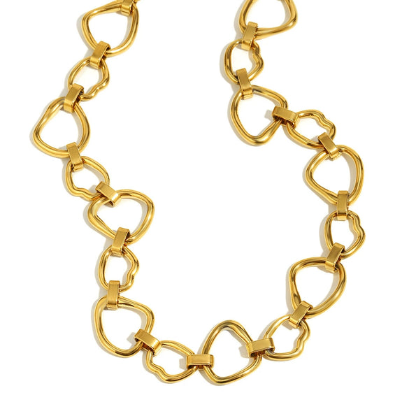 Wholesale Women's Casual Geometric Stainless Steel Electroplated Handmade Chain Necklace