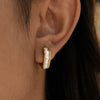 Wholesale Women's Casual Geometric Stainless Steel Electroplated Square Rhinestone Asymmetrical Earrings