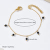 Wholesale Women's Casual Geometric Stainless Steel 14K Electroplated Snake Bone Chain Inlaid With Emeralds And Black Bead Pendant Bracelet Jewelry