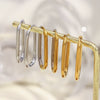 Wholesale Women's Casual Geometric Stainless Steel 18K Gold Plated Long Oshaped Earrings With Square Buckle