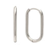 Wholesale Women's Casual Geometric Stainless Steel 18K Gold Plated Long Oshaped Earrings With Square Buckle